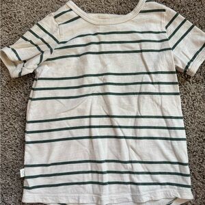 Childhoods 4T Striped Kids Shirt cream and green